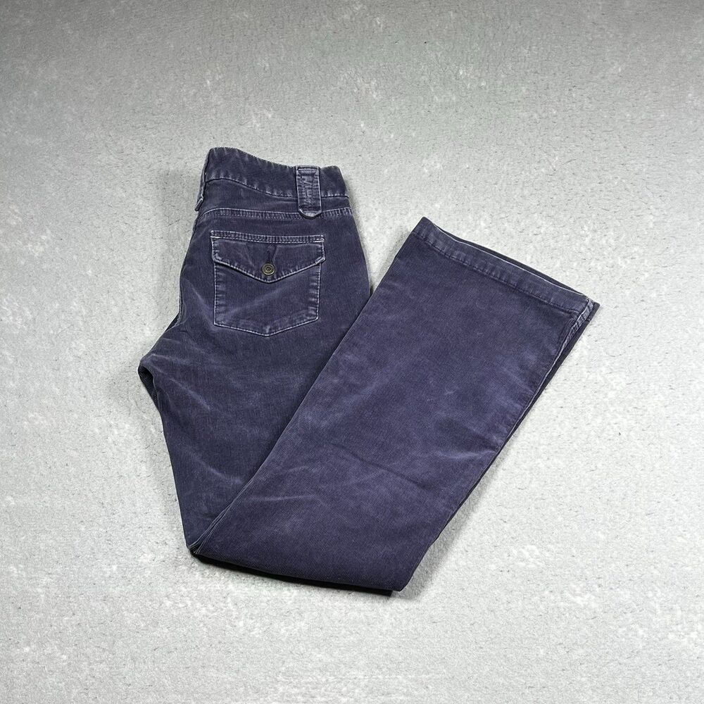 Y2K Gap Pants Womens W30 Blue Low Rise Flare Boot Cut Corduroy Long & Lean
